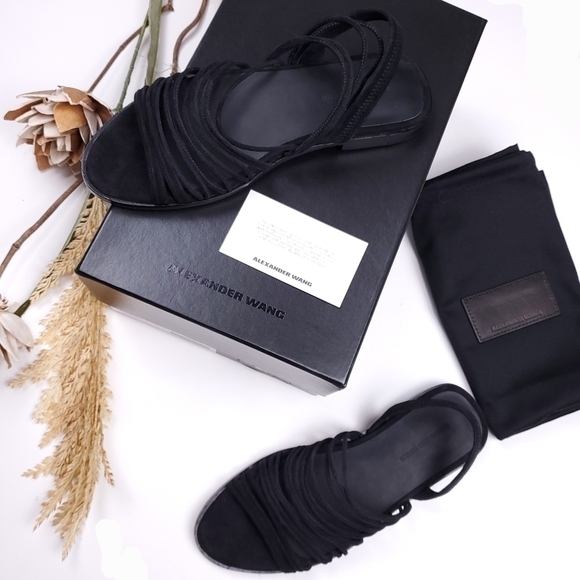 New Alexander Wang Tessa Suede Black Sz 36½ - Picture 12 of 14